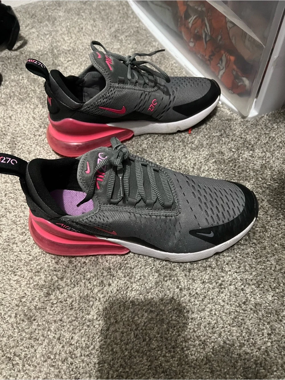 Nike Women’s Air Max 270 Athletic Shoes - Gray & Pink